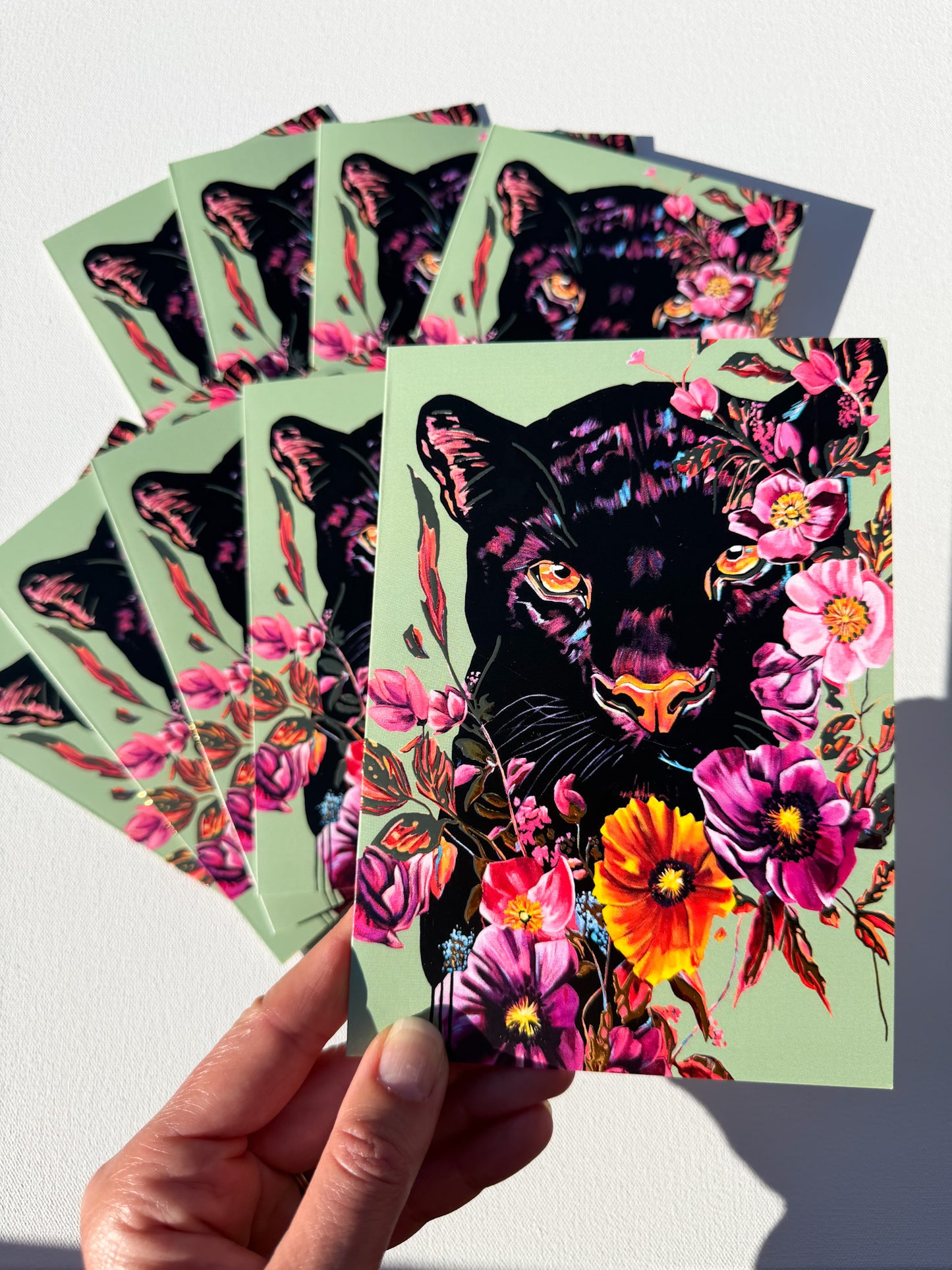 "into the jungle" greeting card