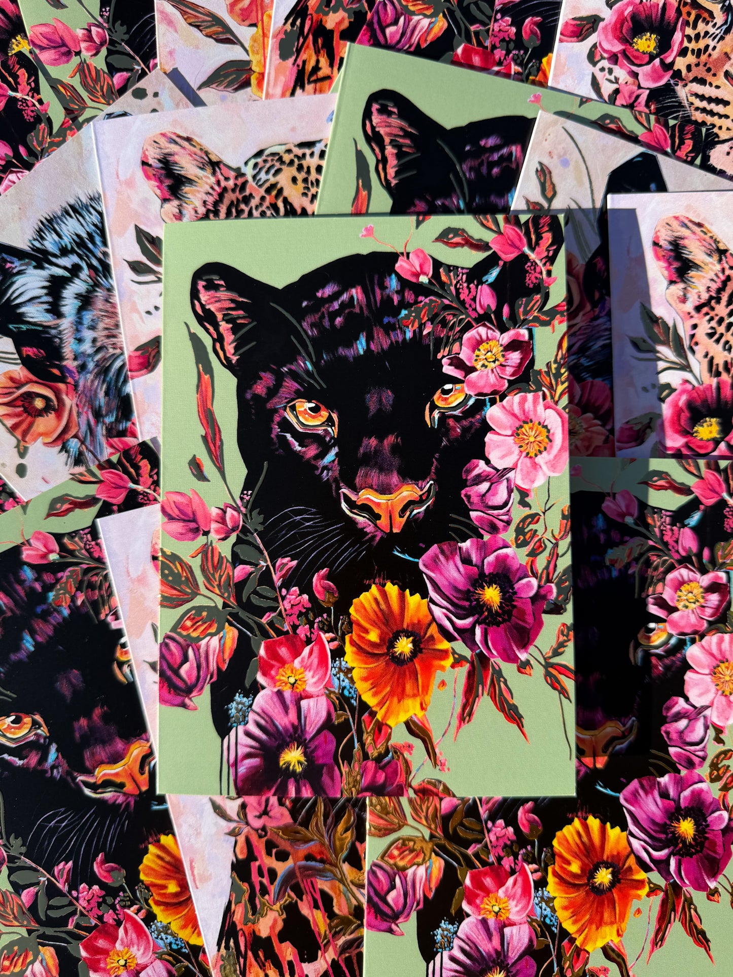 "into the jungle" greeting card
